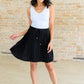 Just a Flirt Pleated Skirt in Black Skirts