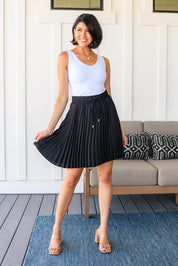 Just a Flirt Pleated Skirt in Black Bottoms