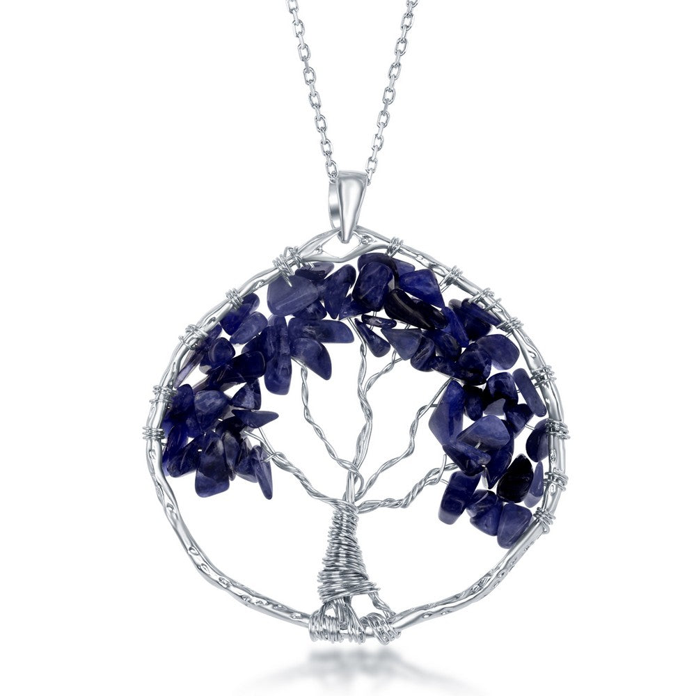 Sterling Silver Sodalite Beads Tree of Life Pendant Pendants