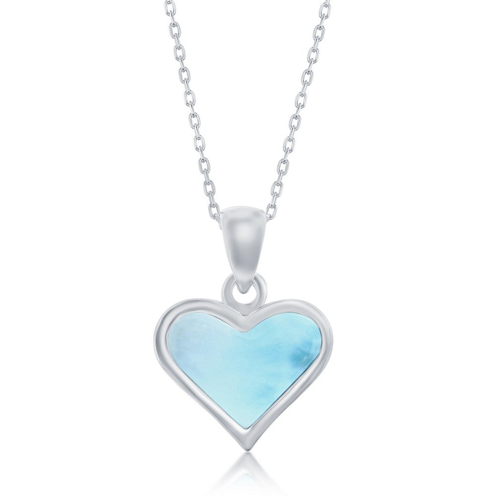 Sterling Silver Larimar Heart Pendant Pendants