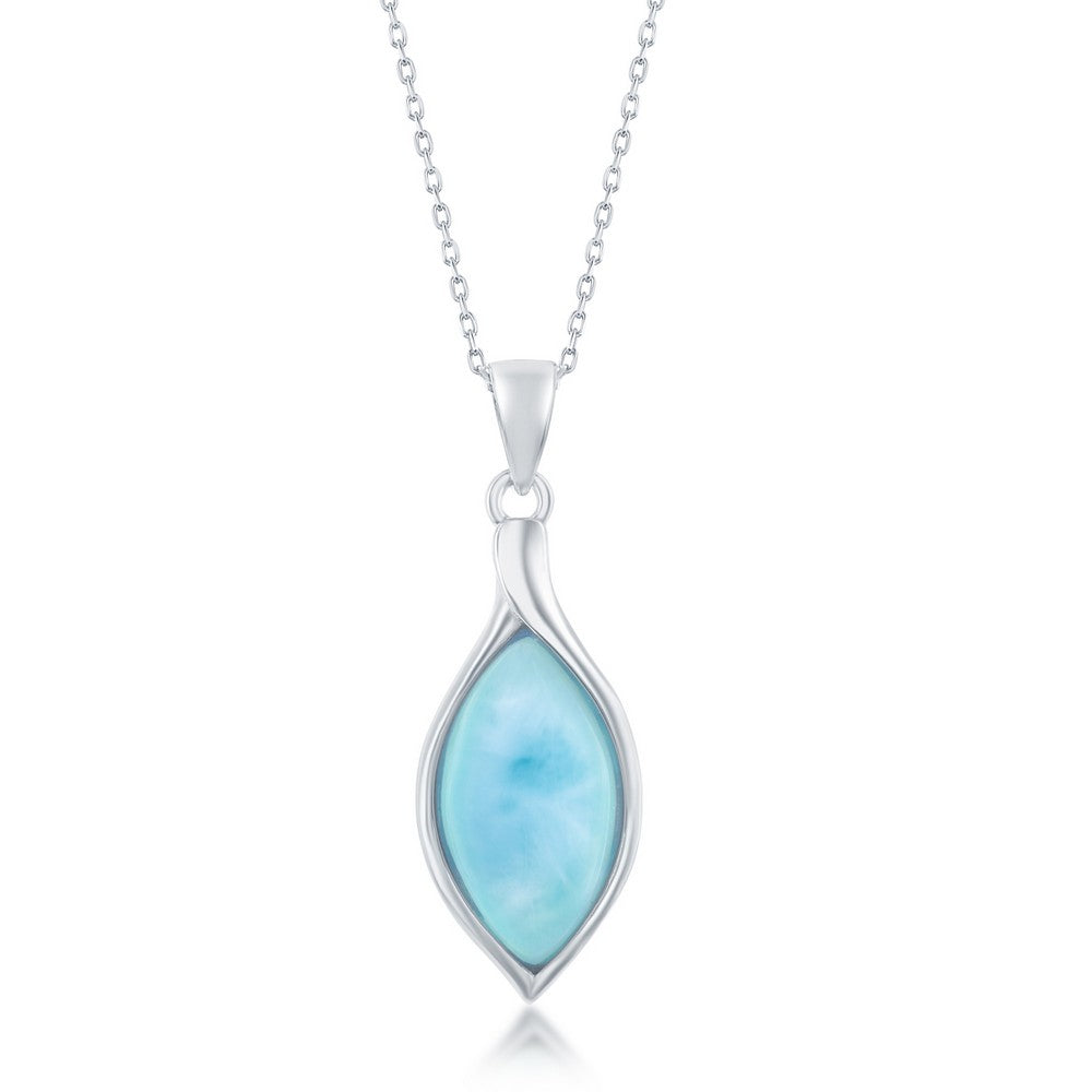 Sterling Silver, Marquise Larimar Pendant Pendants