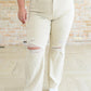 Selena High Rise Distressed 90's Straight Jeans in Bone Jeans