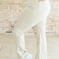 Selena High Rise Distressed 90's Straight Jeans in Bone Jeans
