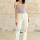 Selena High Rise Distressed 90's Straight Jeans in Bone Jeans