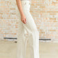 Selena High Rise Distressed 90's Straight Jeans in Bone Jeans