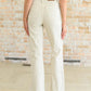 Selena High Rise Distressed 90's Straight Jeans in Bone Jeans