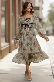 Garden Chateau Midi Dress - DAVERRI FASHIONS