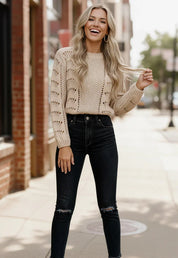 Vanilla Skies Crochet Pullover | Daverri Fashions
