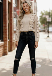 Vanilla Skies Crochet Pullover | Daverri Fashions