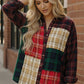 Kori America womens vibrant plaid patchwork flannel button-down shirt