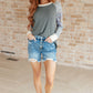 High Rise Button Fly Judy Blue Denim Cutoff Shorts Shorts