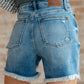 High Rise Button Fly Judy Blue Denim Cutoff Shorts Shorts