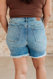 High Rise Button Fly Judy Blue Denim Cutoff Shorts Shorts