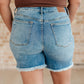 High Rise Button Fly Judy Blue Denim Cutoff Shorts Shorts