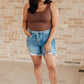 High Rise Button Fly Judy Blue Denim Cutoff Shorts Shorts