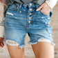 High Rise Button Fly Judy Blue Denim Cutoff Shorts Shorts