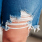 Judy Blue Kelsey Mid Rise Distressed Cutoff Shorts Denim Shorts