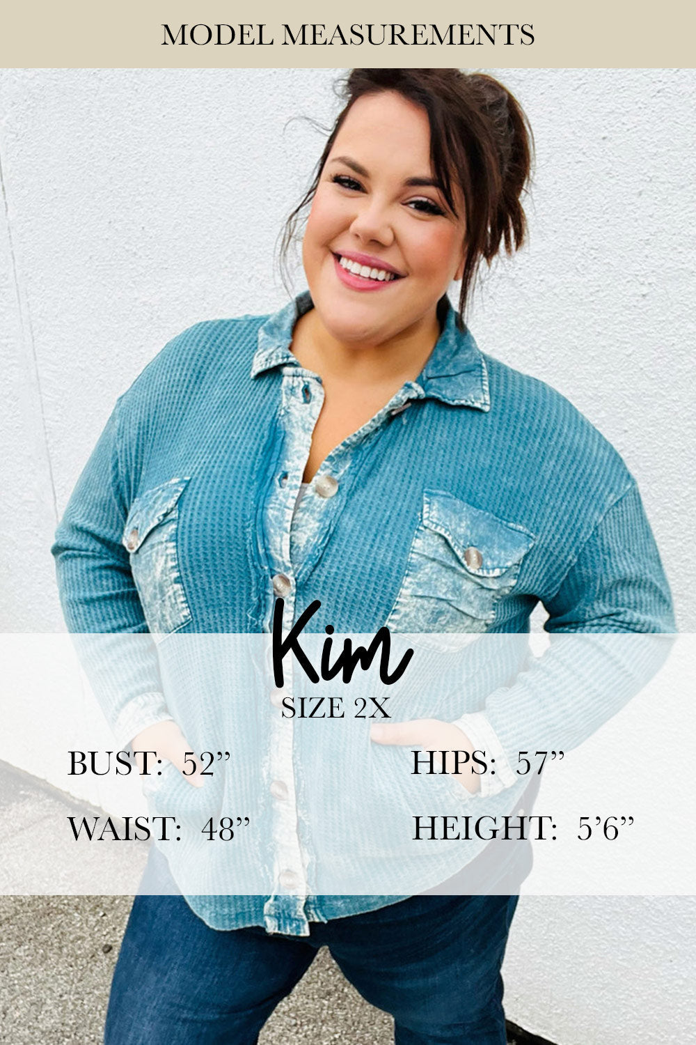 Blue corduroy denim Open Your Heart Rust vegan leather shacket with pockets and buttons