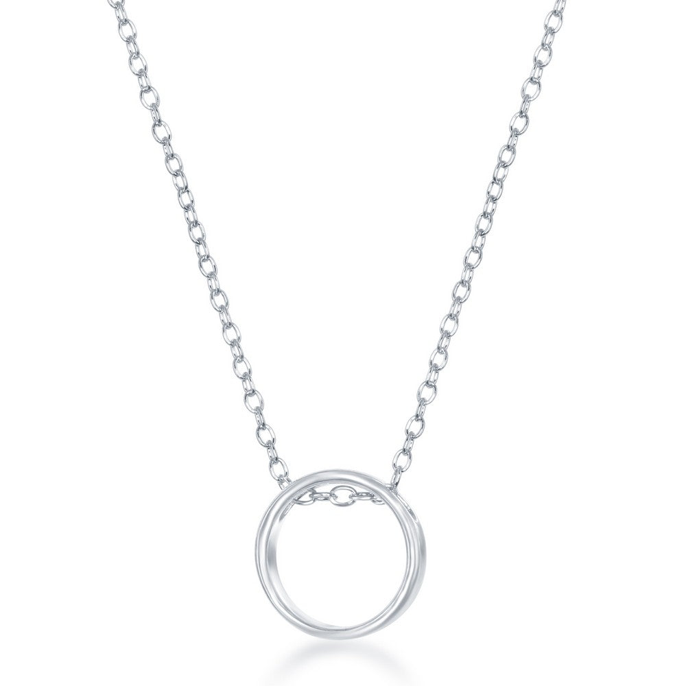 Sterling Silver Center Open Circle Necklace Necklaces