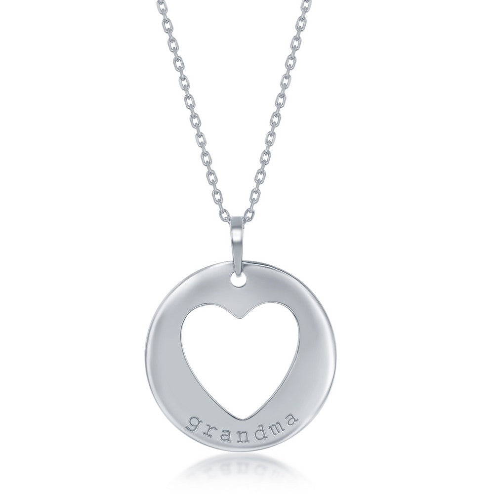 Sterling Silver 3PC Generation-Hearts Necklace Set - 18+2" 'Grandma' 16+2" 'Mom', 14+2" 'Daughter' Necklaces