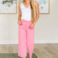 Judy Blue Pink High Rise Control Top Wide Leg Crop Jeans Pink Jeans