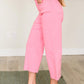 Judy Blue Pink High Rise Control Top Wide Leg Crop Jeans Jeans