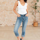 Judy Blue Laura Mid Rise Cuffed Skinny Capri Jeans Jeans