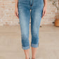 Judy Blue Laura Mid Rise Cuffed Skinny Capri Jeans Jeans