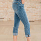 Judy Blue Laura Mid Rise Cuffed Skinny Capri Jeans Jeans