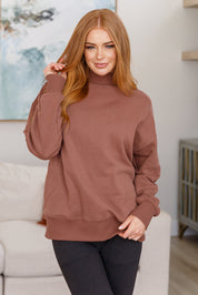 Very J Mock Neck Sweatshirt Cocoa | Sweatshirts Daverri Fashions