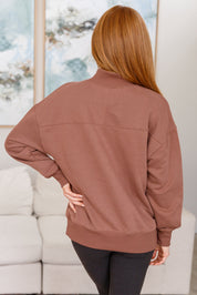 Very J Mock Neck Sweatshirt Cocoa | Sweatshirts Daverri Fashions