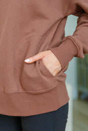 Very J Mock Neck Sweatshirt Cocoa | Sweatshirts Daverri Fashions