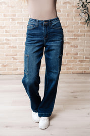 Leila High Rise Cargo Straight Jeans Jeans