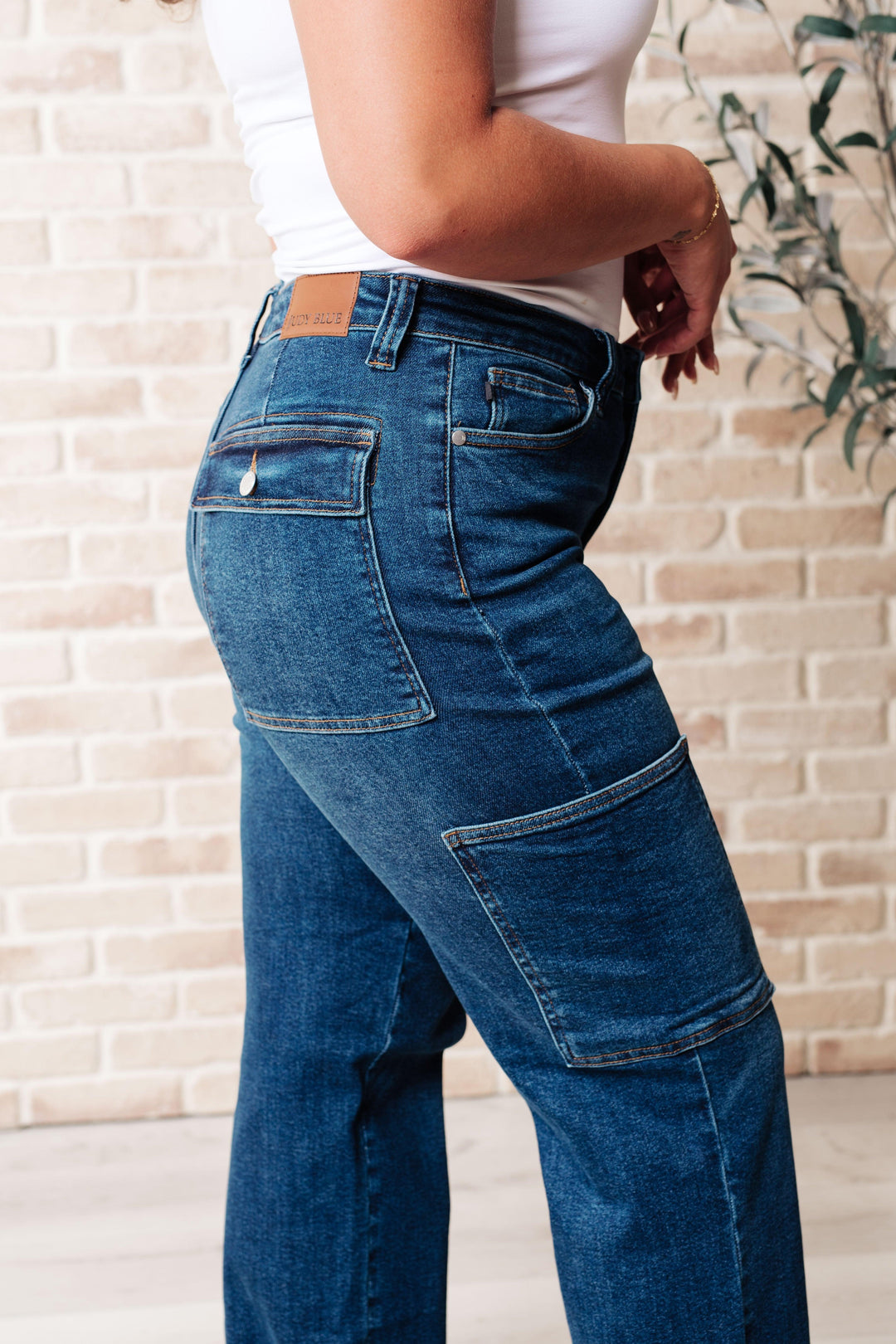 Judy Blue High Rise Cargo Straight Jeans Jeans