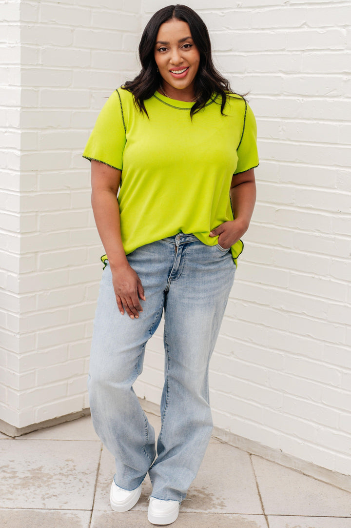 Lemons and Limes Contrast Top Shirts & Tops