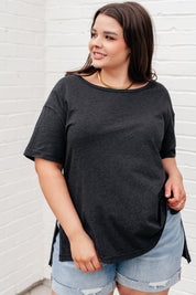 Let Me Live Relaxed Tee in Black Shirts & Tops