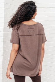 Let Me Live Relaxed Tee in Brown Shirts & Tops