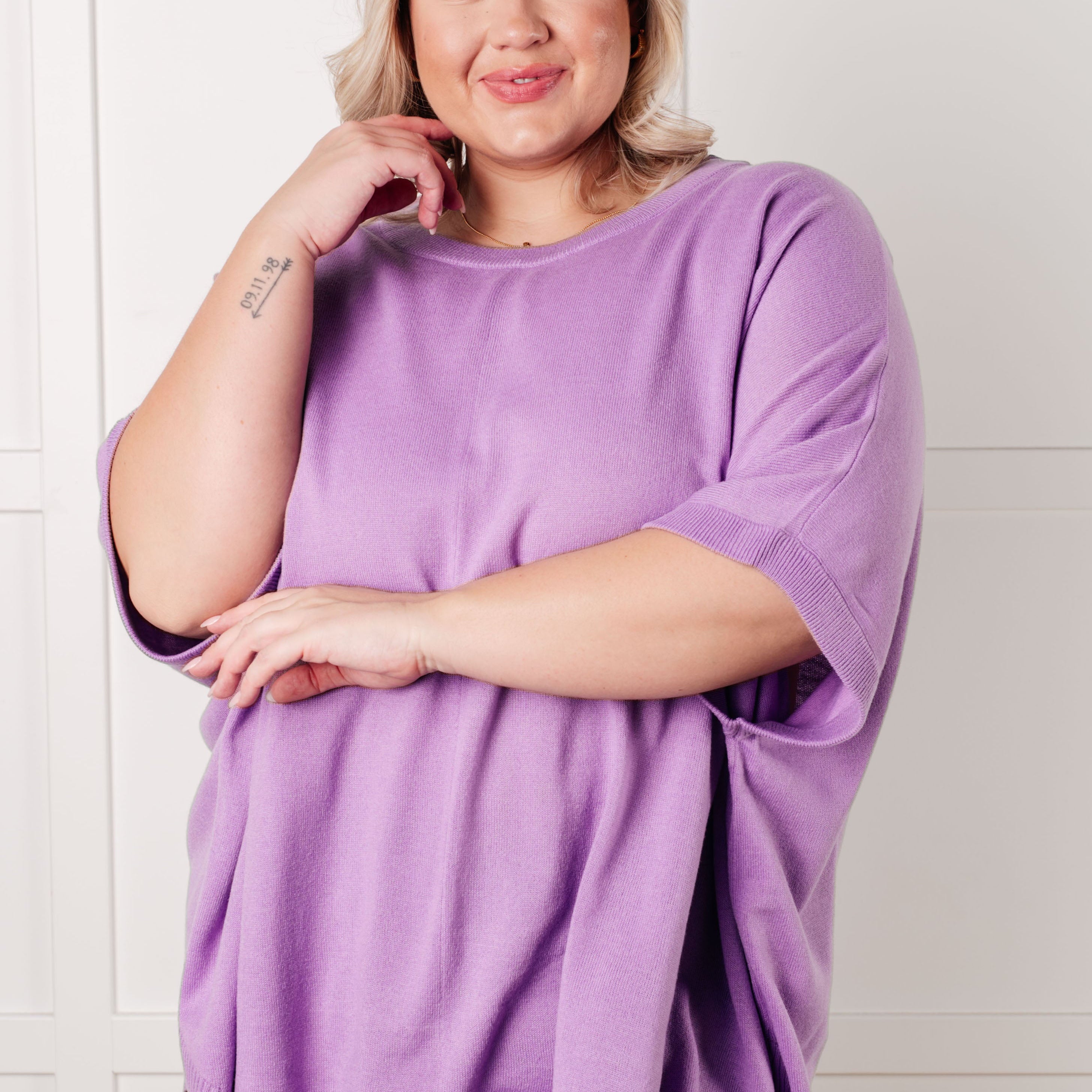 Lilac Whisper Dolman Sleeve Top Tops