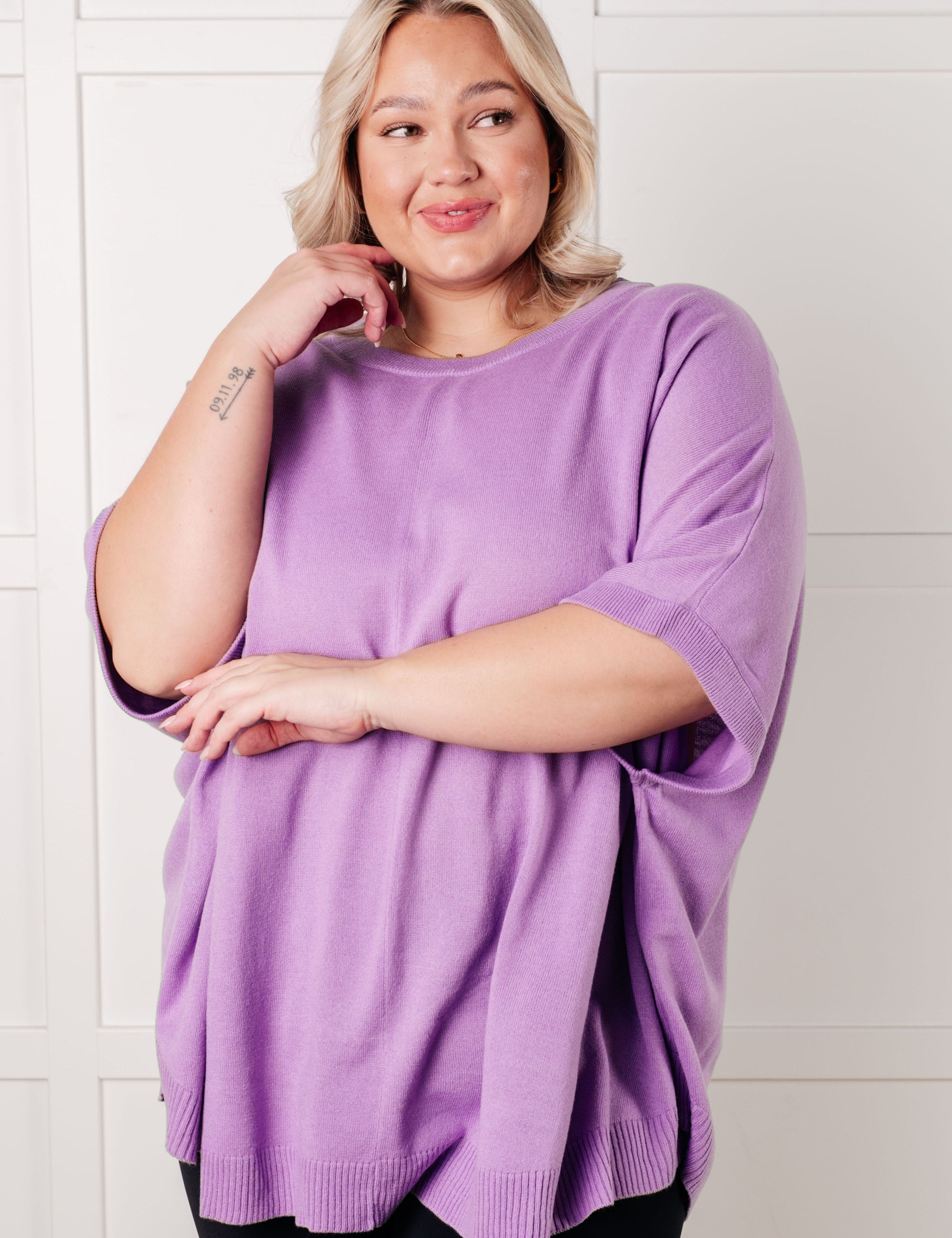 Lilac Whisper Dolman Sleeve Top Tops