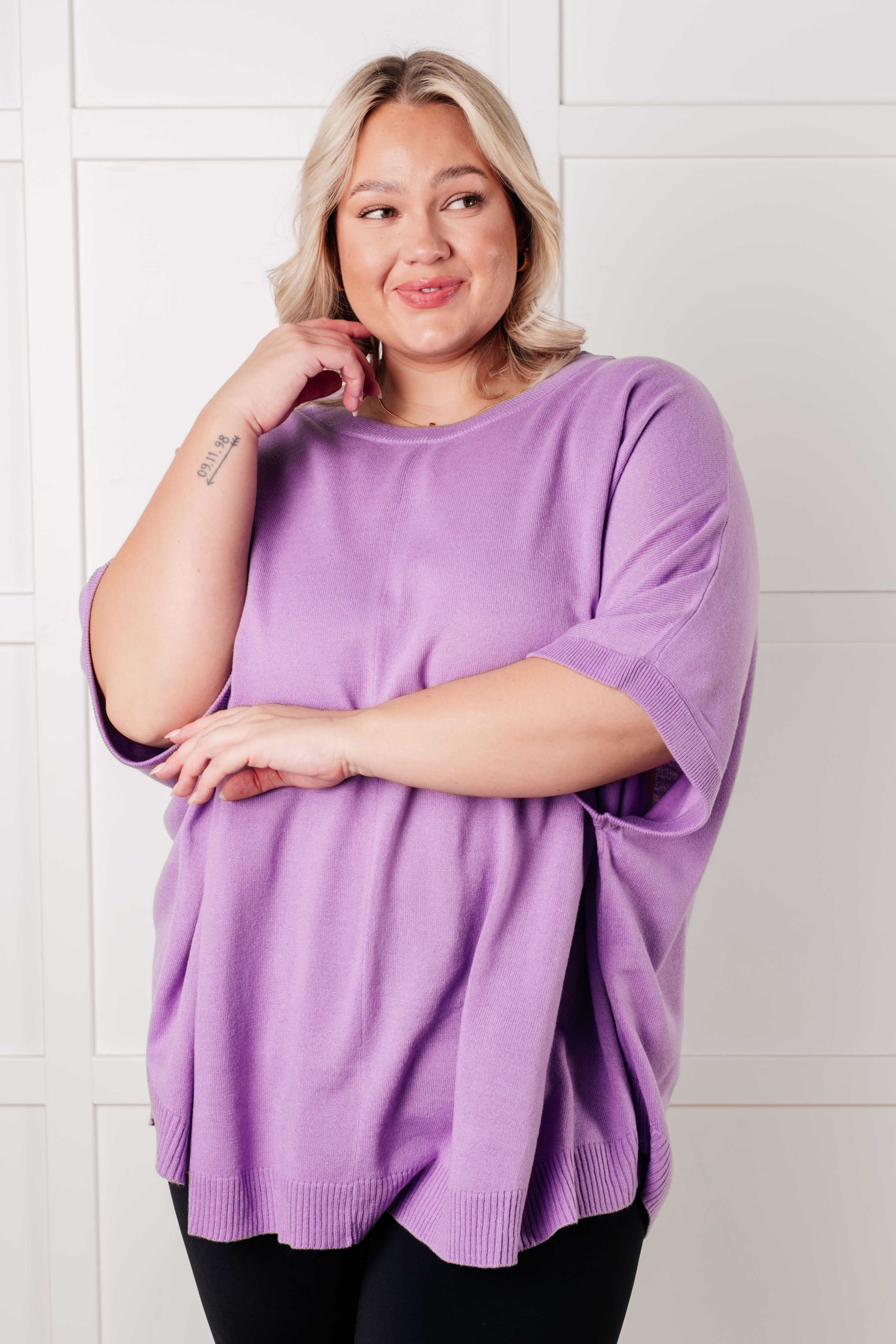 Lilac Whisper Dolman Sleeve Top Tops