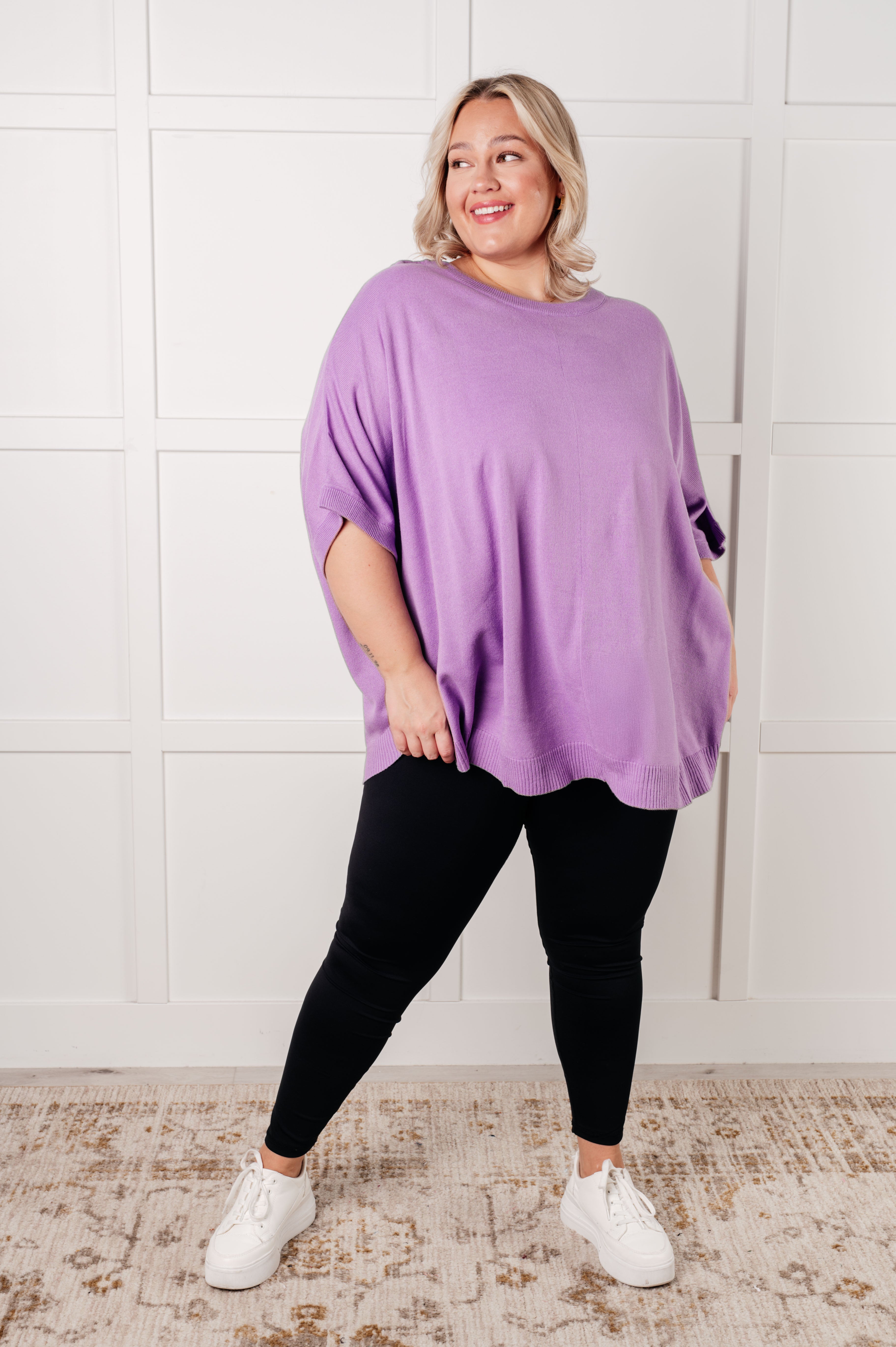 Lilac Whisper Dolman Sleeve Top Tops