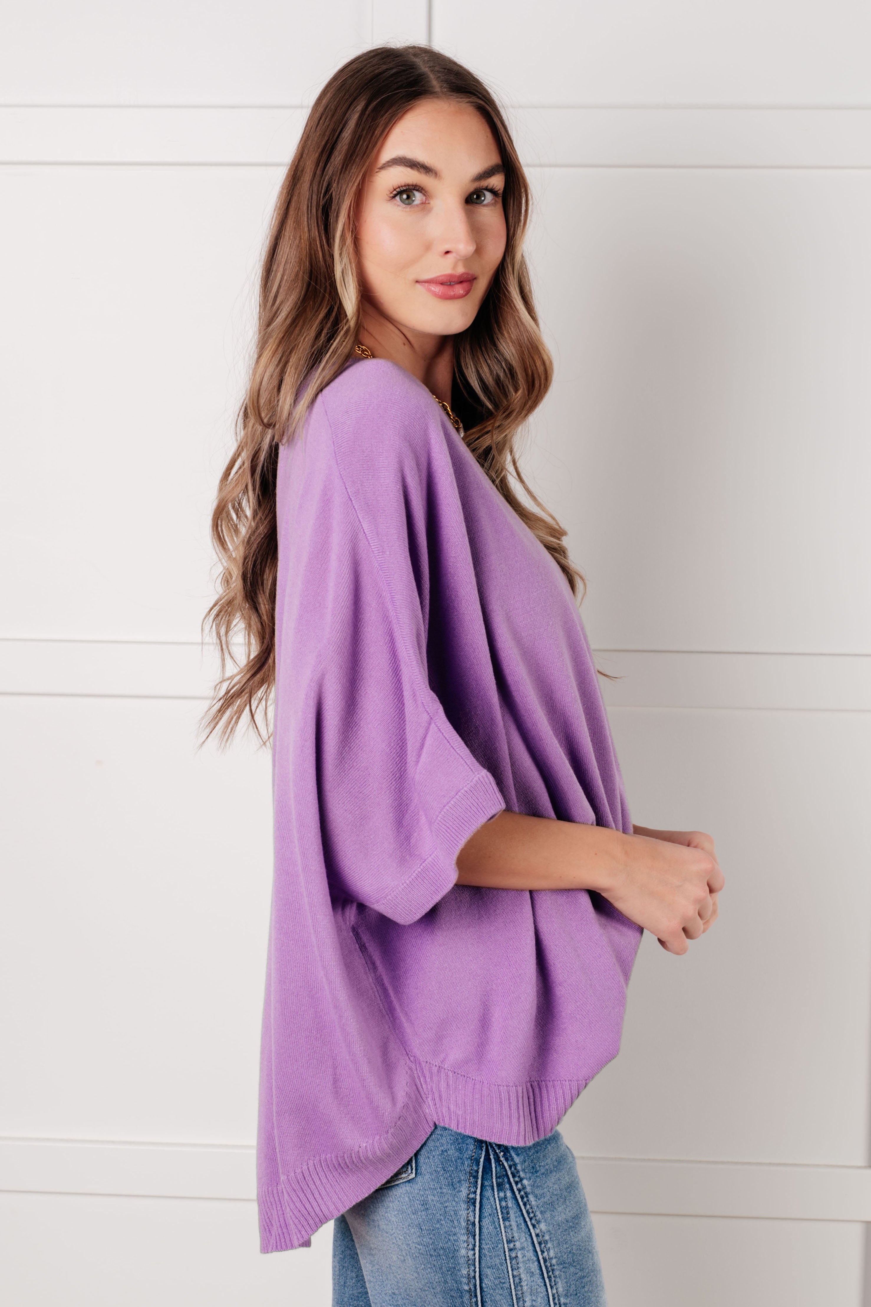 Lilac Whisper Dolman Sleeve Top Tops