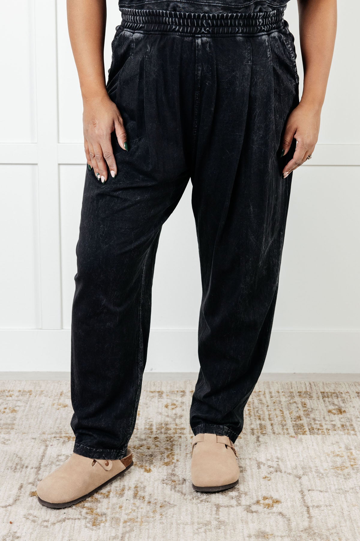 Limber Up Straight Leg Sweats in Black Athleisure