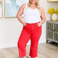 Judy Blue Red High Rise Control Top Wide Leg Crop Jeans Jeans