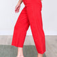 Judy Blue Red High Rise Control Top Wide Leg Crop Jeans Jeans