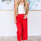Judy Blue Red High Rise Control Top Wide Leg Crop Jeans Jeans