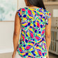 Lizzy Flutter Sleeve Top in Royal and Magenta Mod Floral Tops