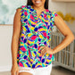 Lizzy Flutter Sleeve Top in Royal and Magenta Mod Floral Tops