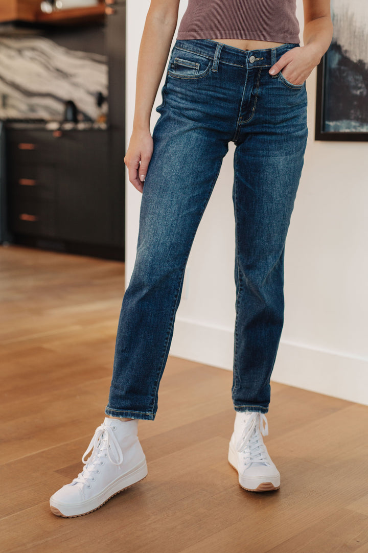 London Midrise Cuffed Boyfriend Jeans Jeans