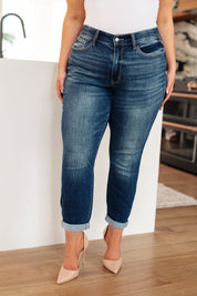 London Midrise Cuffed Boyfriend Jeans Jeans